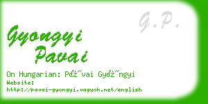 gyongyi pavai business card